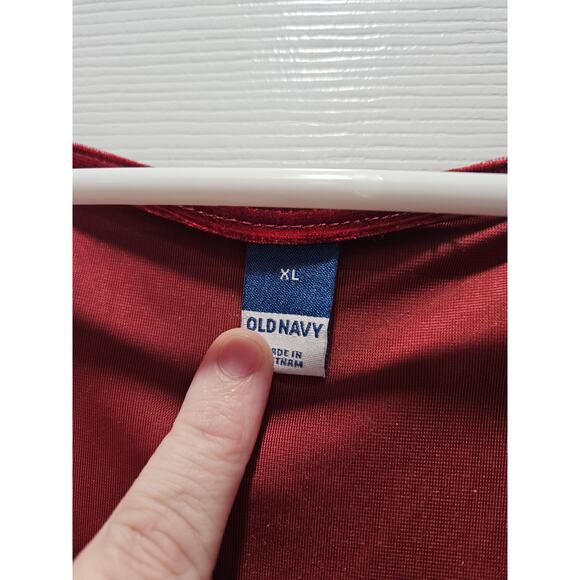 Old Navy Red Velvet Holiday Dress Jewel Tone Romantic Winter Size XL - Picture 2 of 5